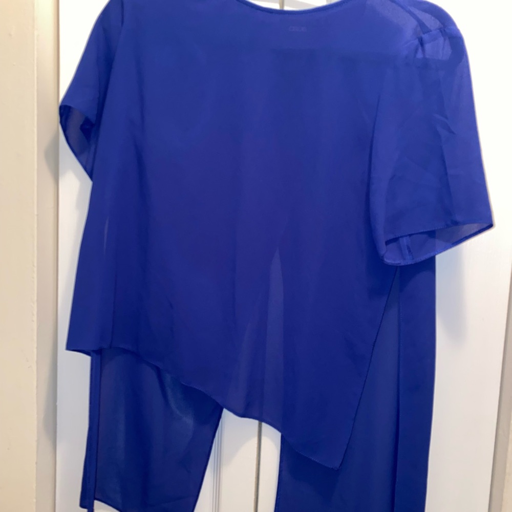 Blue Open Back Blouse